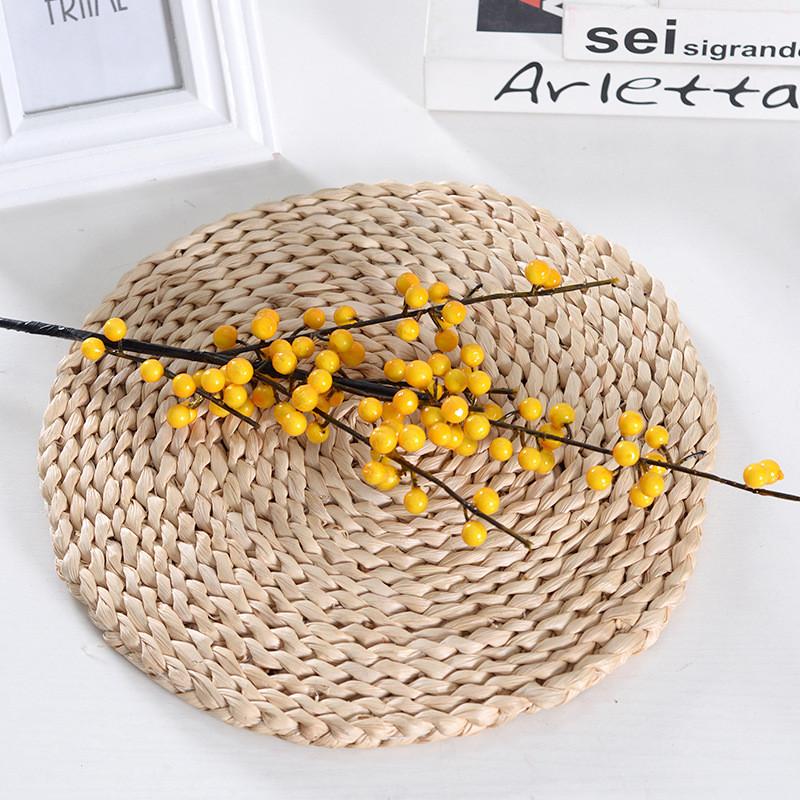 

Chinensis Artificial Ilex Berries Rich Red Fruit Home Flowers Decoration SixProng Yellow