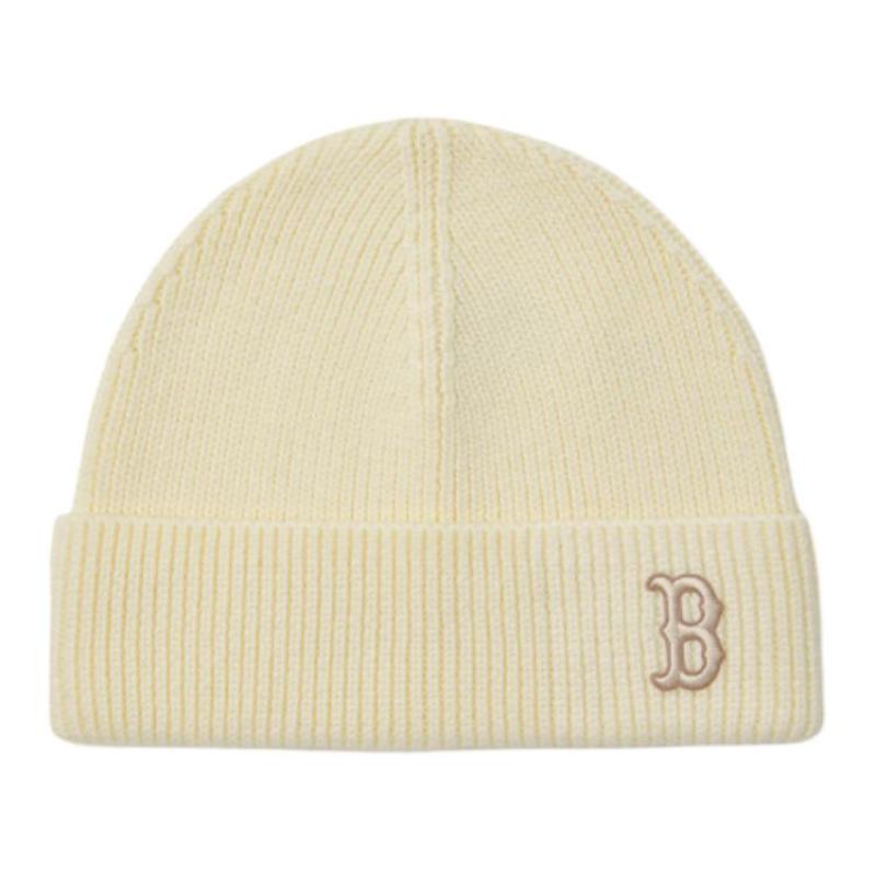 MLB Nylon Wool Beanies Unisex Cream Fashion 3ABNBM146-43CRD