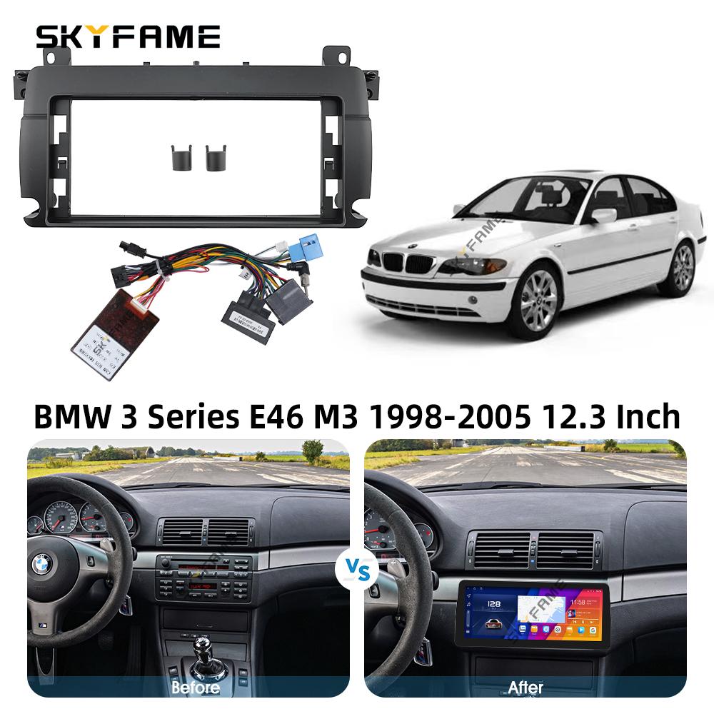 SKYFAME 12.3/9/7 Inch Car Frame Fascia Adapter Canbus Box Decoder Android Radio Dash Fitting Panel Kit For BMW E46 3 Series M3
