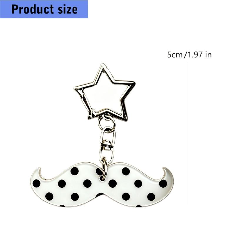 Charming Mustache Shaped Acrylic Keychain Excellent As A Gift Or Personal Accessory 5Cm Long 8G Lightweight