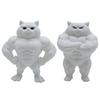 Muscle Cat Statue, 3D Printed Standing Muscular Cat Figurine, Funny Quirky Kitten Desk Ornament for Living Room, Bedroom, Office Desktop, Cabinet