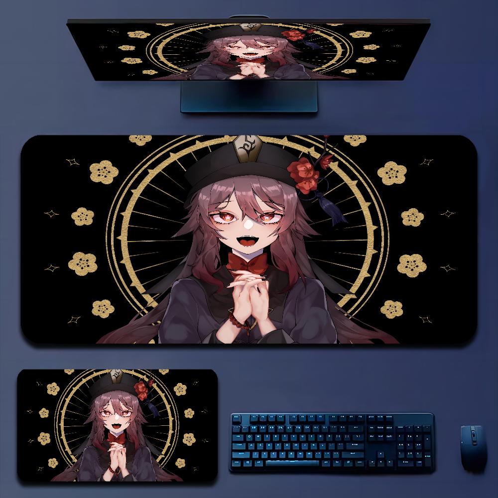 Genshin Impact Hu Tao Anime Mousepad Boy Pad Natural Rubber Gaming Mousepad Desk Mat Size For Gameing World Of Tanks CS GO Zelda