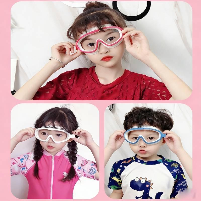 Children/Adults Fashionable Large Frame Waterproof High-Definition Swimm Goggles With Earplugs