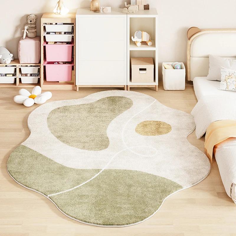 Ins Cream Style Carpets for Living Room Wabi-sabi Bedroom Decor Plush Carpet Fluffy Soft Bedside Rug Irregular Shaped Thick Mat