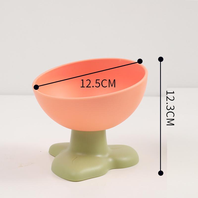 

Миска для кошек, Нескользящая Защита шеи Трехлепестковый цветок Наклонная Миска на высоких ножках, Интегрированная миска для воды и еды, Миска для собак розовый