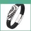 New Handmade Charm Woven Retro Leather Bracelet Men Punk Bangles Scorpion Men Jewelry Accessories