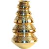 BlueQueen Lot de 5 Mini Pots Matka Kalash Sculptés à la Main en Laiton Ancien Ensemble Décoration Temple Maison