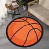 Sports Themed Round Carpet Basketball Football Pattern Design Soft Area Rug for Living Room Teenager Room Home Decoration