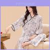 Conjunto de Pijama Estilo Chinês Clássico com Cetim de Algodão para Mulheres Relaxamento em Casa