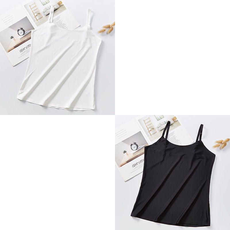 Atmungsaktives Sommer-Bustier für Mädchen aus Eis seide, nahtlos, mit Spaghettiträgern und Anti-Exposure-Bandeau