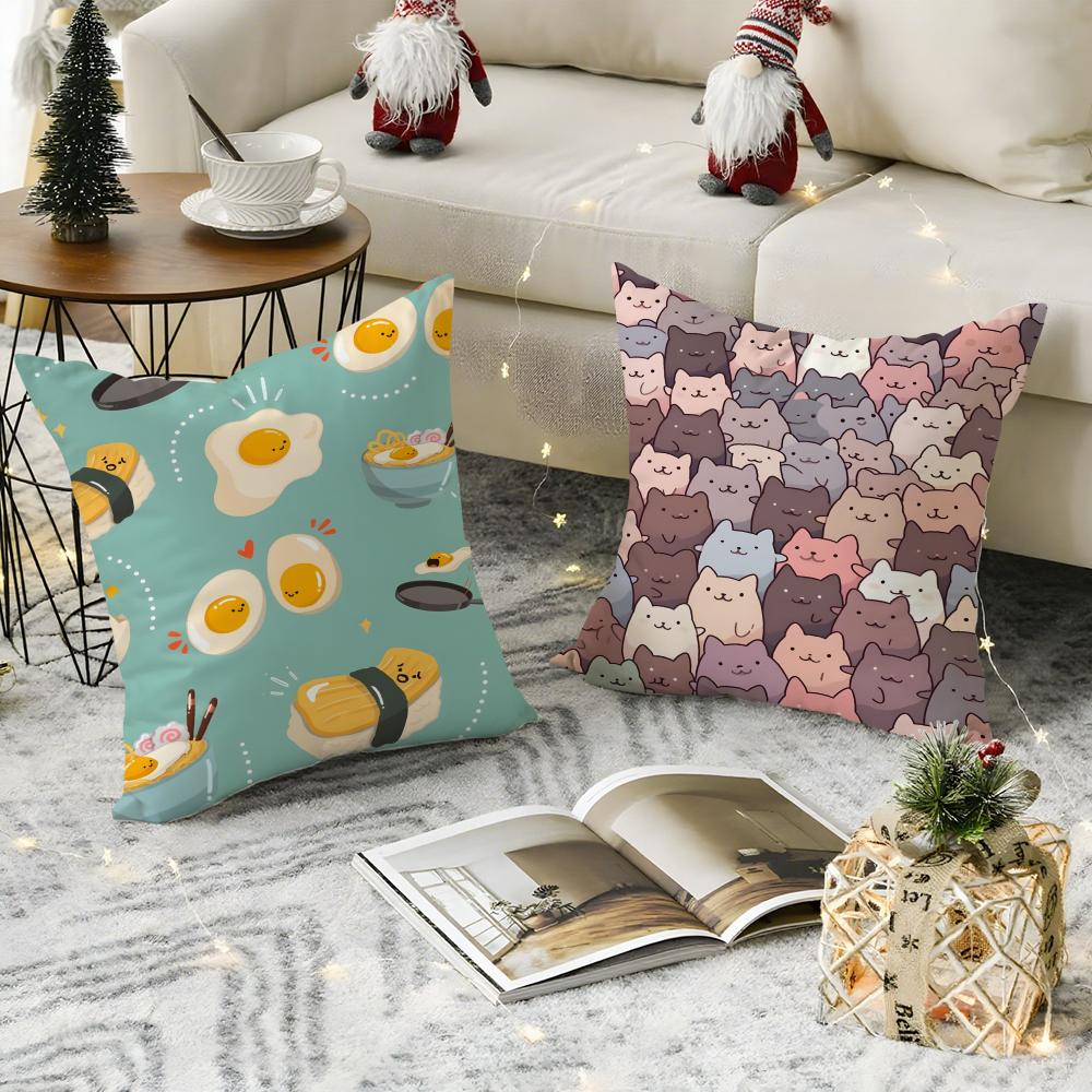 Summer Animal Plant Floral Decorations 2 Pillow Case Natural Linen Pillow Case Double-Sided Decor Sofa Pillowcase Home Decor