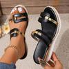 Γυναικεία μοντέρνα σανδάλια Colorblock, Slip On Casual Summer Beach Slides, Αντιολισθητικές Wedge Slides