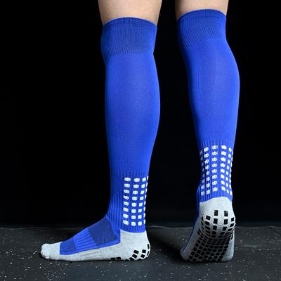 1pair Men's Non-Slip Soccer Socks Breathable Knee High Towel Bottom Cycling Hiking