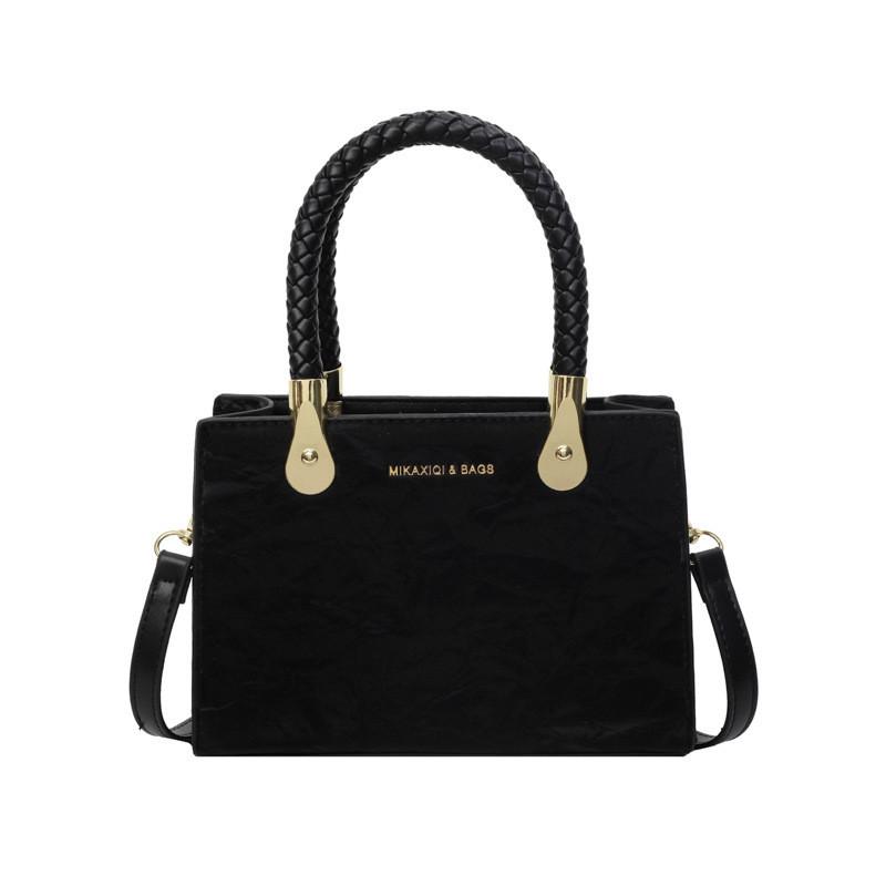 IELGY women's stylish and simple versatile shoulder handbag, textured messenger small square bag