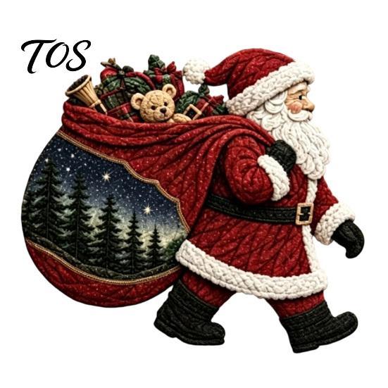 Handmade Quilting Accessories Christmas Patchwork DIY Kit, Holiday Fabric Art Craft Santa Beginner Supplies Snowman Tree Sewing Project for