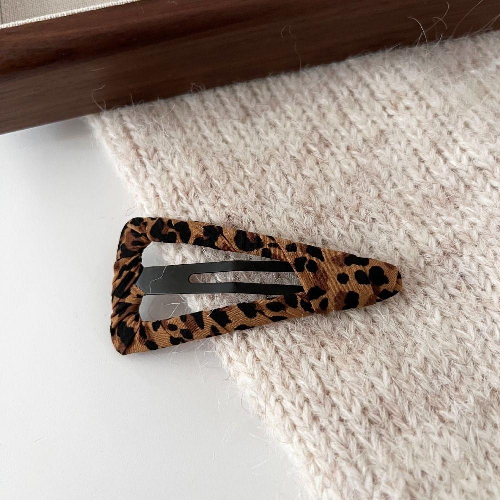 Leopard Print Hairpin Water Drop Barrette Fashion Hair Clip  Headdress