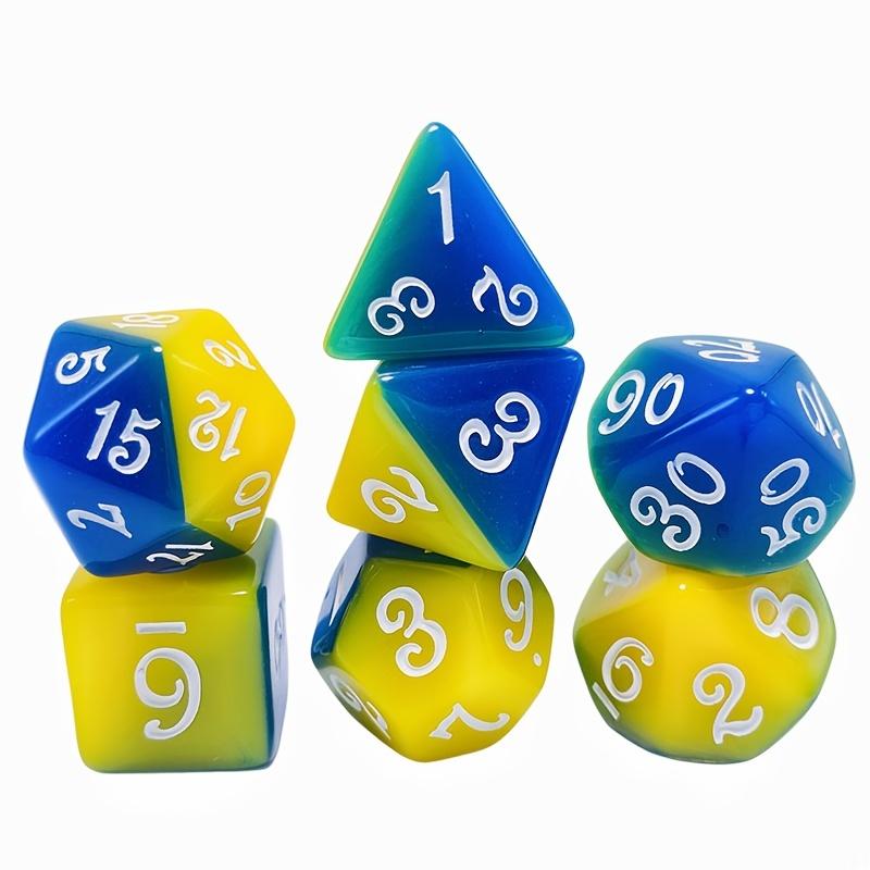 1 Deck Plastik Wasserdicht & Verschleißfest Spielkarten + 7 Blaugrün Mehrseitiges Digitales Würfelset