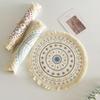 Bohemian Cotton Thread Placemat Nordic Fabric Woven Round Mat Home Kitchen Heat Insulation Anti-scald Mat Tassel Table Coaster