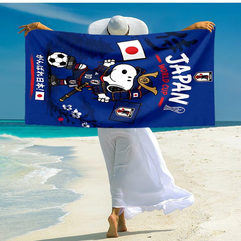 1pc Snoopy Japan World Cup Cartoon Quick Dry Microfiber Bath Towel for Swimming Surfing Camping Unisex Holiday. SJT7201158