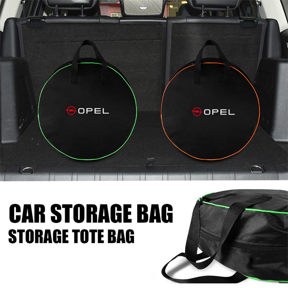 Torba na kable EV Etui na ładowarkę samochodową Torba do przechowywania z tkaniny Oxford Zamknięcie na zamek błyskawiczny Do Opel OPC Astra J H G K Insignia Kołpak koła samochodowego