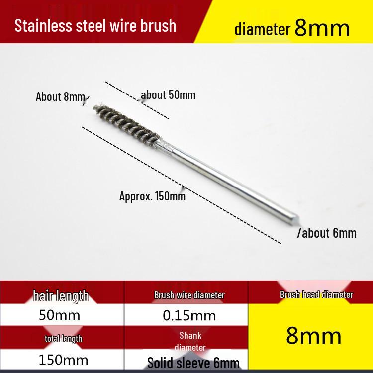 Electric Drill Stainless Steel Pipe Brush with Extended Handle for Polishing, Grinding, Deburring, and Rust Removal