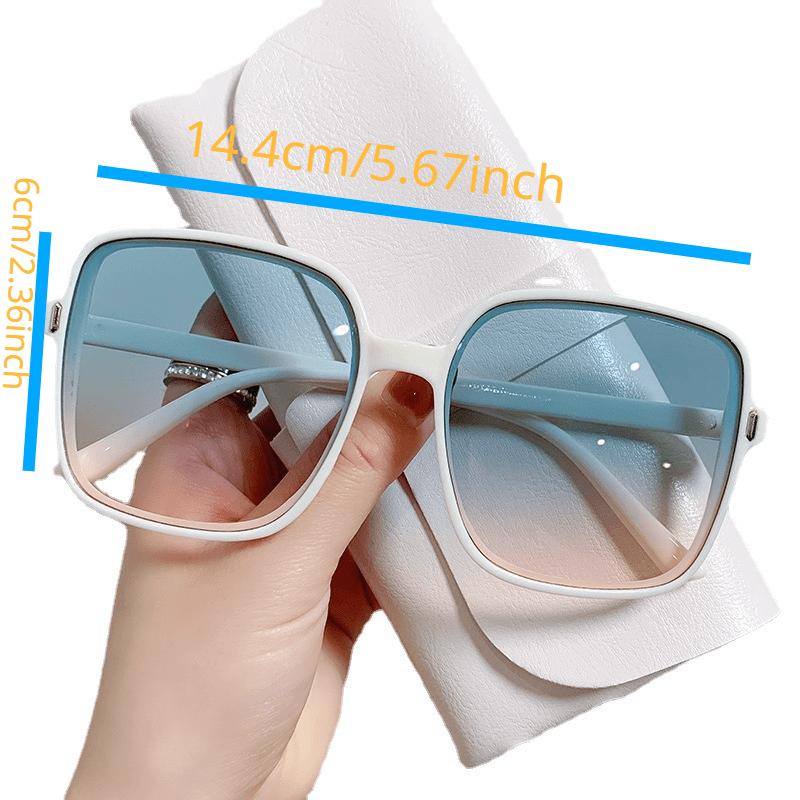 Ochelari de soare pătrați supradimensionați, la modă, pentru femei, bărbați, ochelari casual cu gradient, pentru petrecerea de vară pe plajă