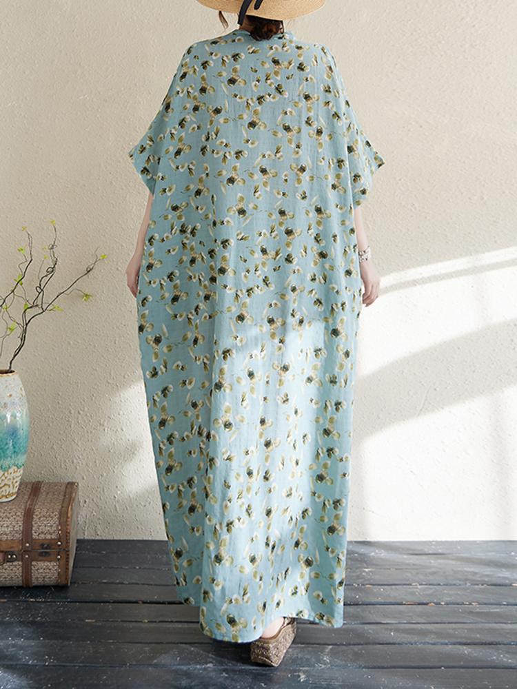 Xitao Vacation Style Loose V-neck Dress ZMY1002