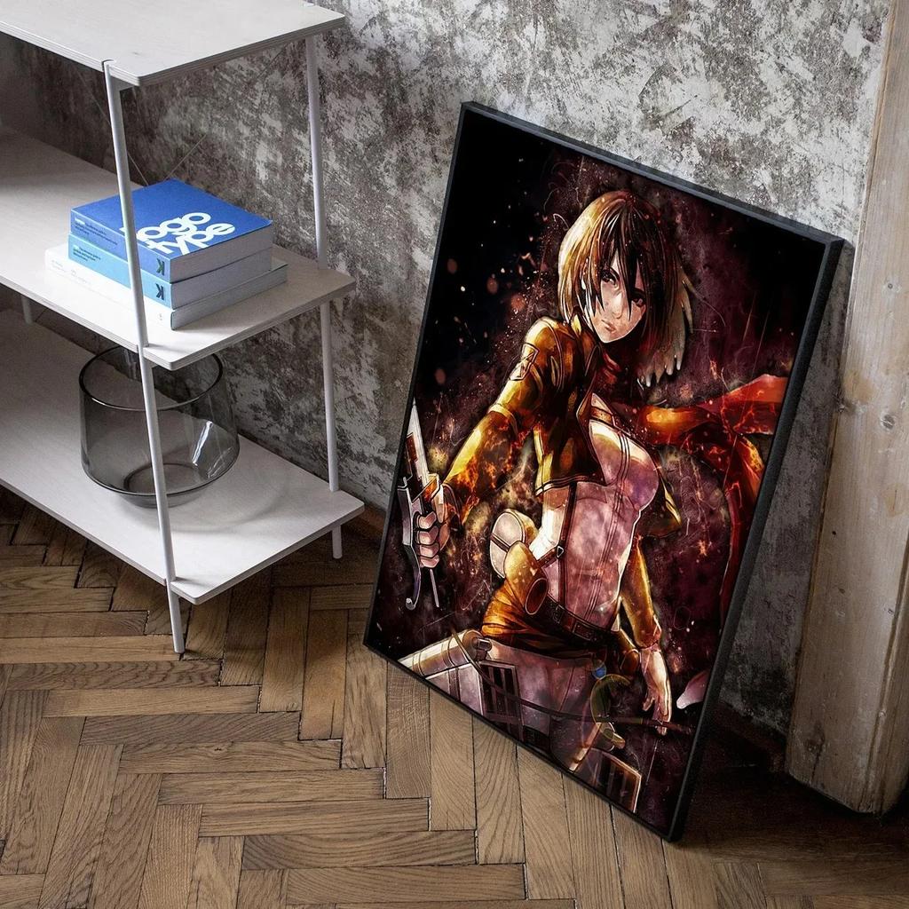 80s Retro Anime Characters Attack On Titan Japan Painting Canvas Print Posters for Room Living Manga Art Home Wall Decor Picture
