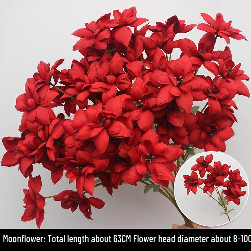 Wine Red Artificial Floral Bouquet - Chinese Wedding & Engagement Ceiling Decoration