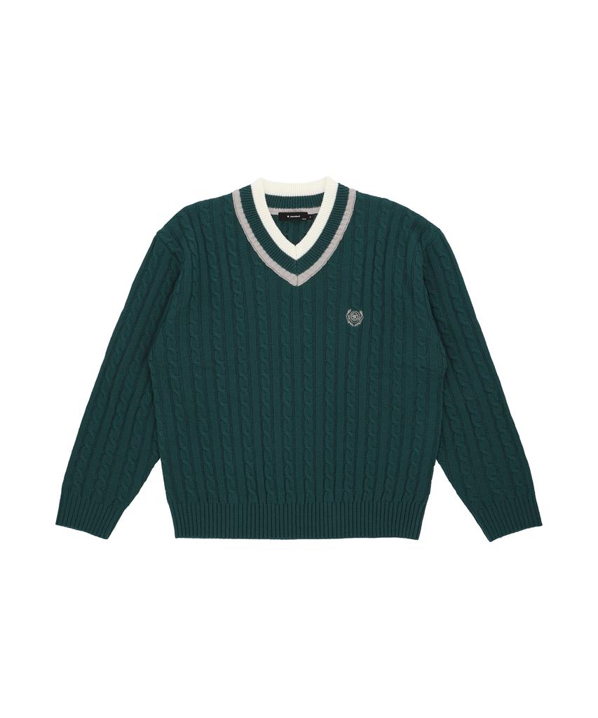 W STANDARD Color Tip V-Neck Pullover [3 Colors]