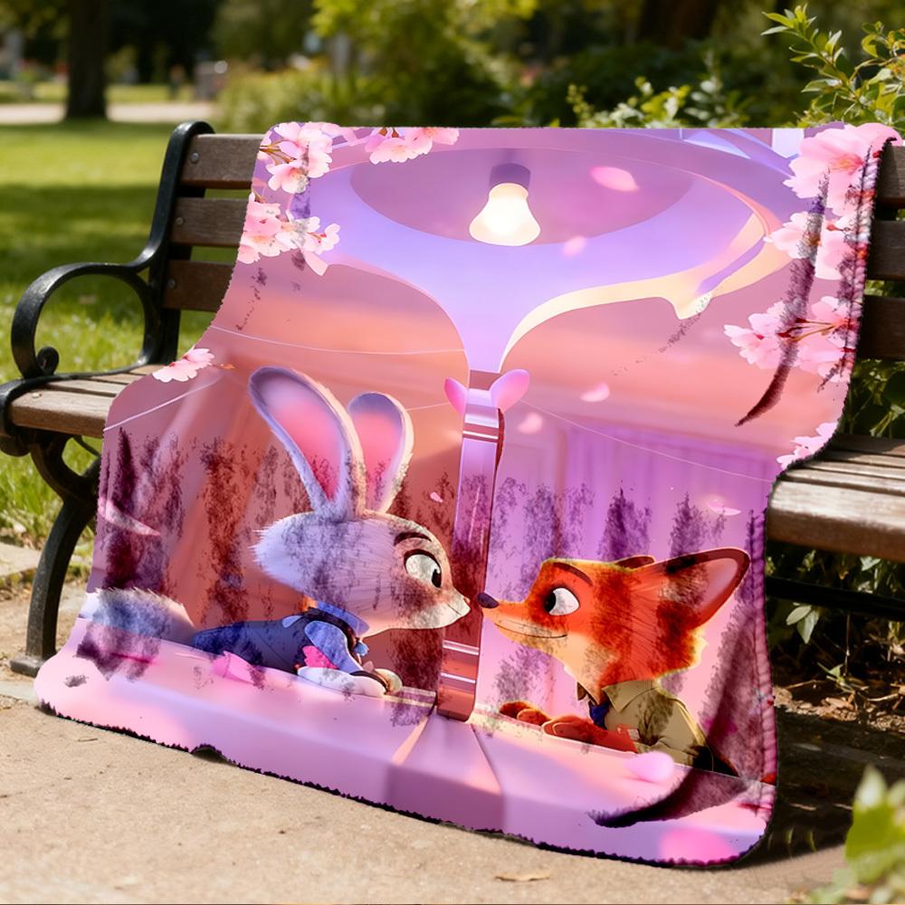 1 Stück Zootopia Outdoor Flanelldecke für Mädchen Weiche, leichte Überwurfdecke Perfekt für Camping und als Geschenk, Digital