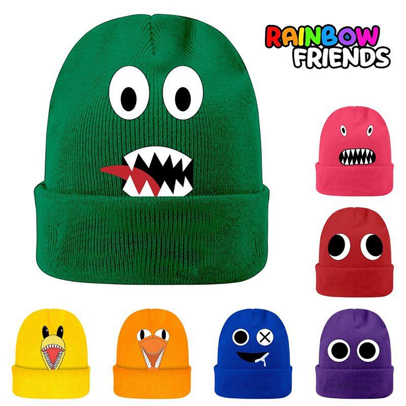 Rainbow Friends Knitted Cap Printed Elastic Hat Warm Kids Adult Xmas Gift