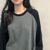 Female T-shirt O Neck Contrast Color Long Sleeve T Shirt Loose Autumn Tee Tops for Women Shirts Patchwork