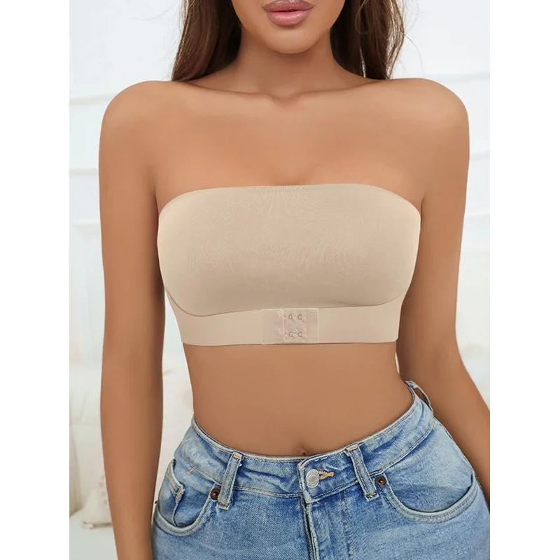 Reggiseno da donna senza spalline senza imbottitura senza cuciture con bottoni frontali intimo comodo e liscio