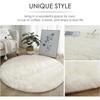2x2m Super Soft Plush Round Rug Mat Fluffy White Carpets for Living Room Home Decor Bedroom Kid Room Decoration Salon Thick Pile Rug