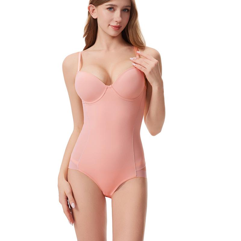 Plus Size Adjustable Shaping Bodysuit Tummy Control Waist Trainer Body Shaper Bra