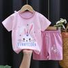 T-Shirts Bequeme Shorts Polyester Lässig Tägliche Kleidung Für Mädchen Set Baby Sommer Outfits Cartoon Jungen Kurzarm