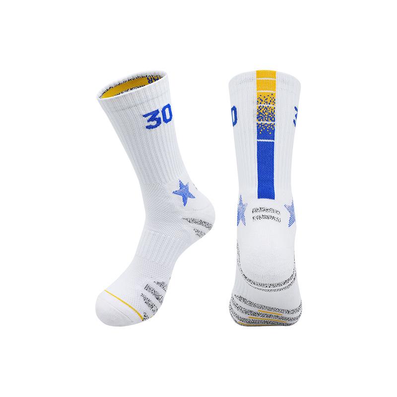 Atmungsaktive rutschfeste Frottee-Unterseite Mittelhohe Basketballsocken für Erwachsene - Schweißableitend & Geruchshemmend