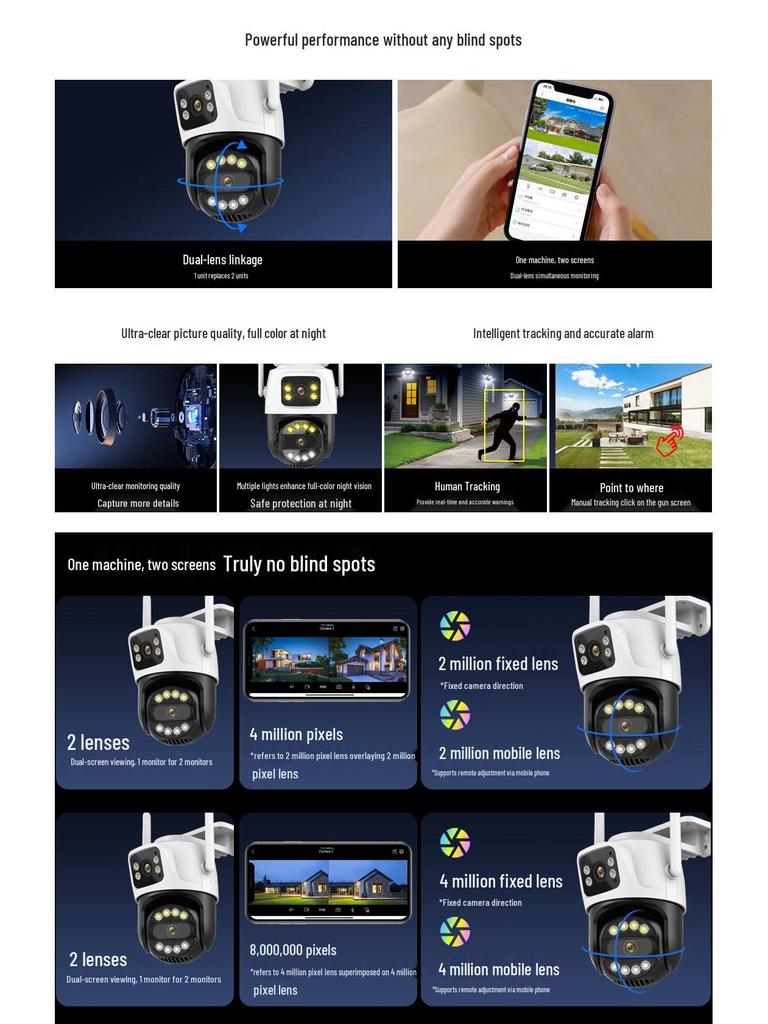 8MP Dual-Lens Wireless Outdoor WiFi Ultra HD Camera