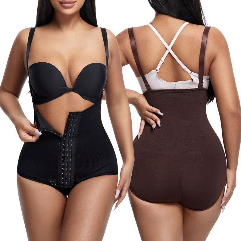 Strapless Shaper Bodysuit with Front-Closure, Tummy Control Waist Cincher, and Crotch Opening Plus Size Waist-Defining, Butt-Lifting Shaping Underwear