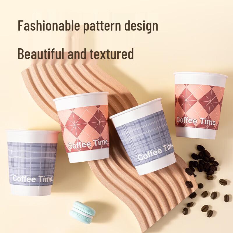 Deli Three-Layer Paper Cups with Lids