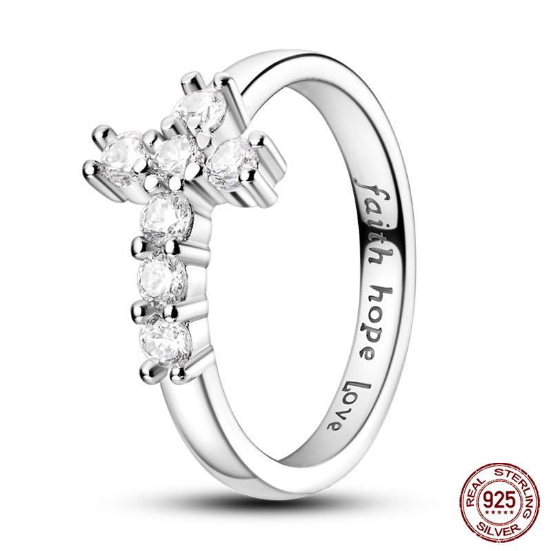 Popular Glow In The Dark Rings For Women 925 Silver Star Moon Sun Rings Sparkling Cubic Zircon Exquisite Jewelry Gifts