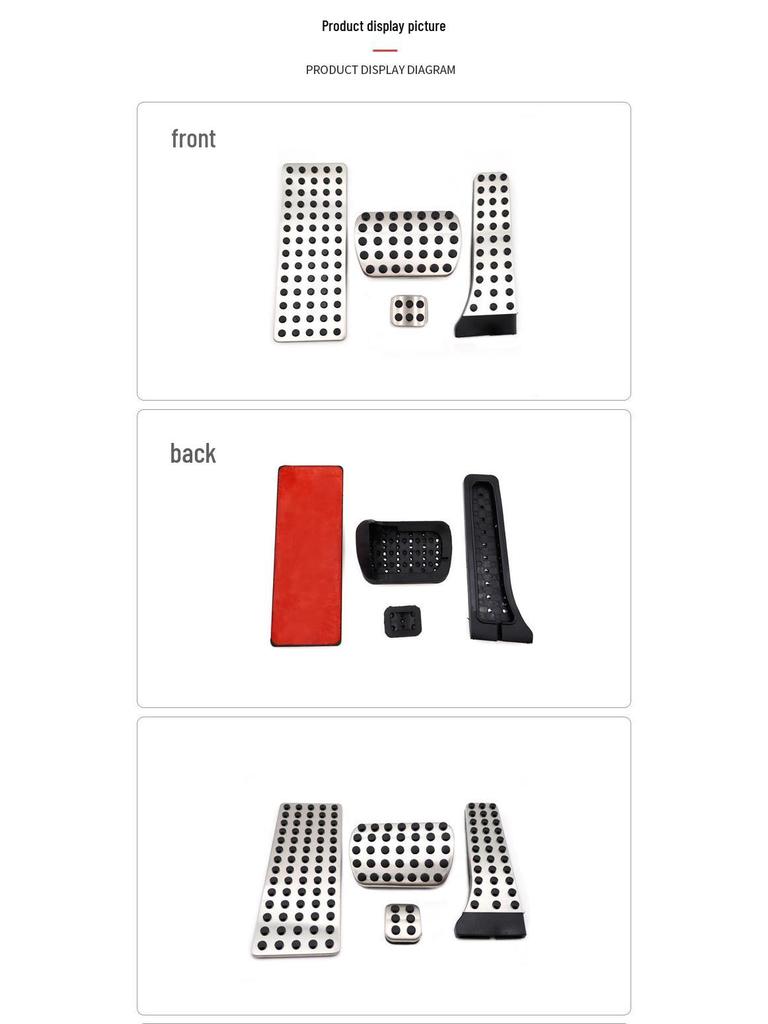 Mercedes-Benz C-Class Anti-Slip Pedal Set - Decorative Accelerator, Brake & Rest Area Accessories