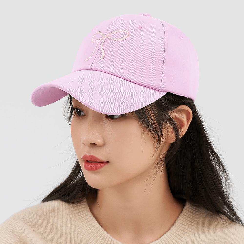 Cotton Bowknot Baseball Cap Adjustable Women Peaked Cap Fashion Bow Embroidered Hat  for Girl