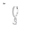 Small Diamond Earrings, Pentagram Drop Zircon Artificial Puncture Jewelry