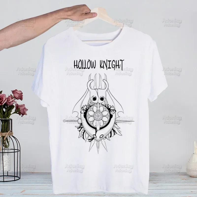 Hollow Knight Game Shirt Funny Vintage Crew Neck Men's Hollow Knight Anime T-Shirt Women Top Tee Streetwear