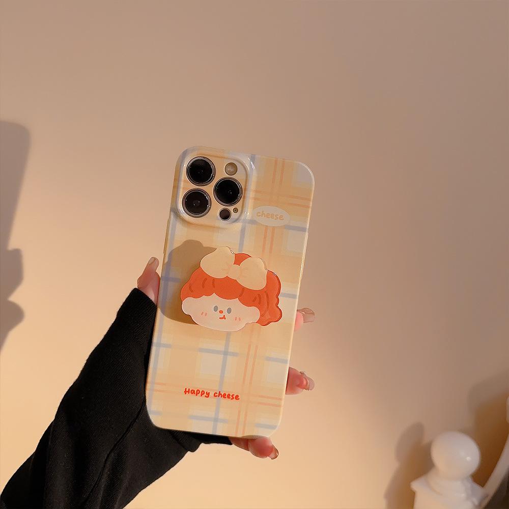 Checked Girl Iphone13 IPhone Case 14ProMax Airbag Stand 11 Suitable for 15 Original Film 16