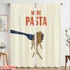 2pcs 2D Flat Printing Drapes Pasta Fork Doodle Fabric Without Electricity 0 for Indoor Celebrations Room Garden