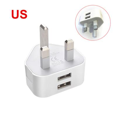 UK/EU/US 1Pin 2Pin 3Pin Wall Charger Plug Adapter 1/2/3 USB Ports Travel Charging Cable Converter Socket Power Cord Outlet