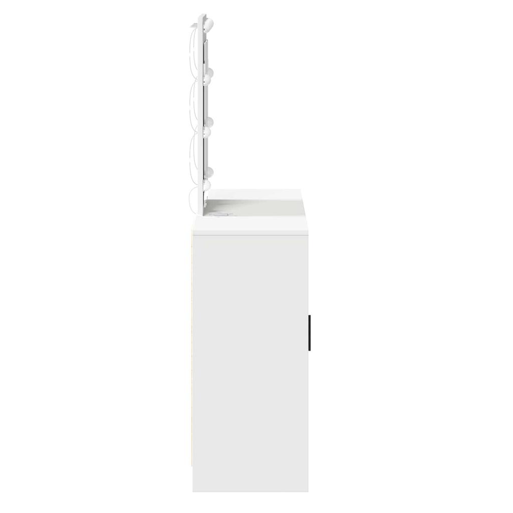 Makeup Vanity Table with Storage White 102 x 33 x 135 cm Engineered Wood
